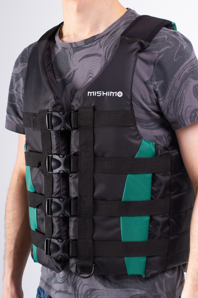 Жилет спасательный MISHIMO PRO Премиум качества Черно-зеленый в Балакове