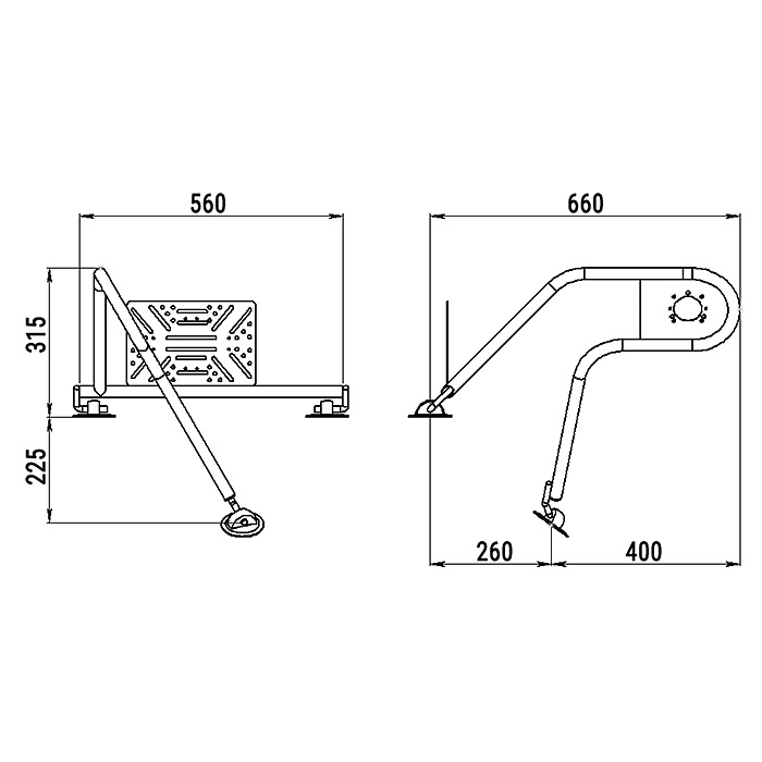 Стойка рулевая с креплением на баллон надувной лодки 25мм в Балакове